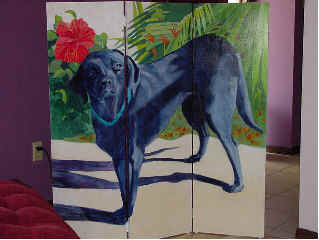 Black Lab Custom Hand Painted Art Screen